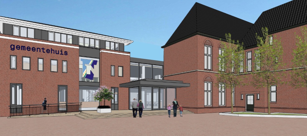 Tekening van intree raadzaal.